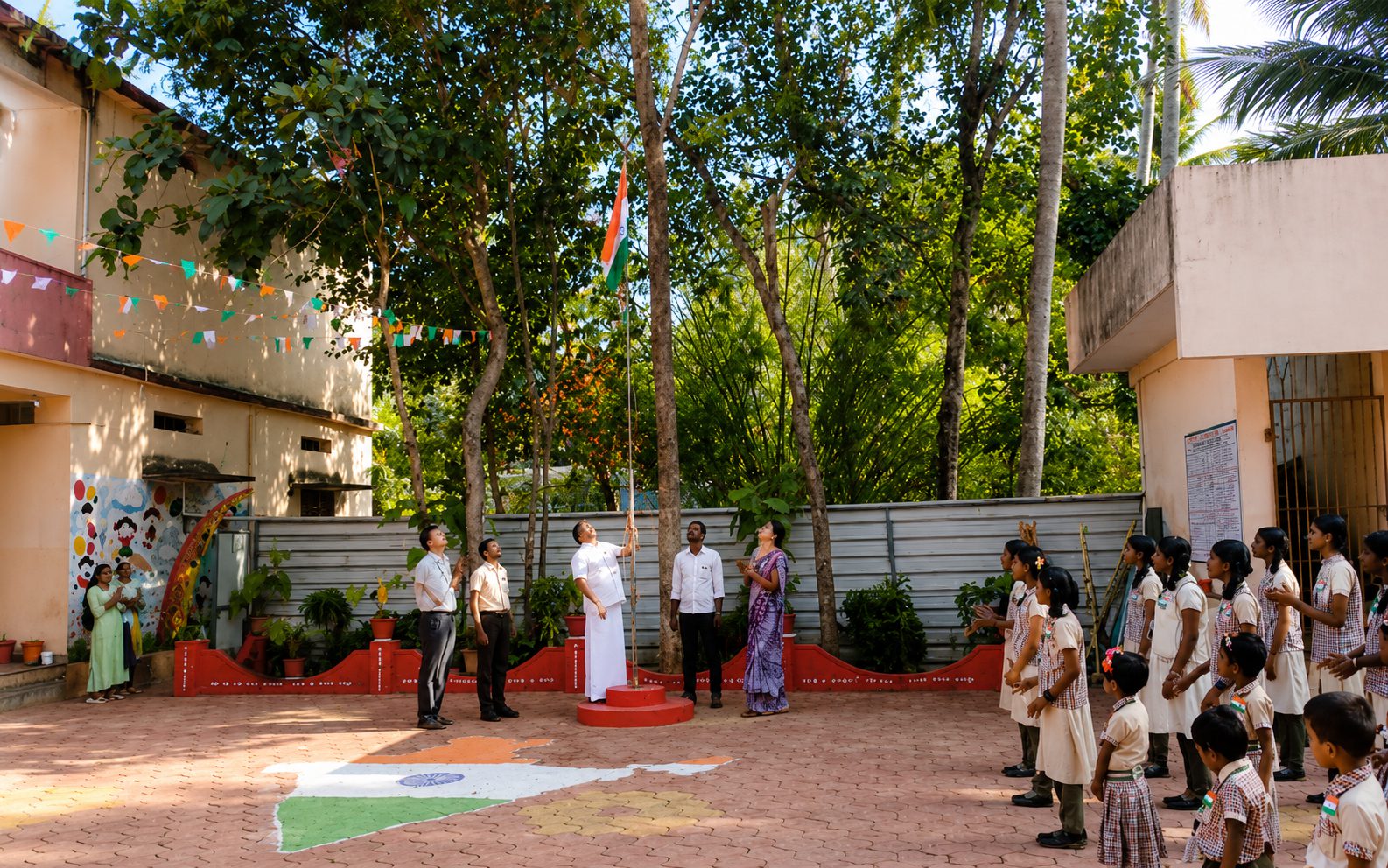 Flag hoisting ceremony